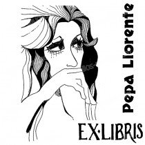 EX LIBRIS MUJER CON MELENA