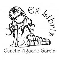 EX LIBRIS NIÑA SENTADA